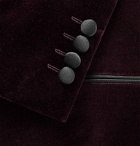 Richard James - Burgundy Slim-Fit Shawl-Collar Satin-Trimmed Cotton-Velvet Tuxedo Jacket - Burgundy