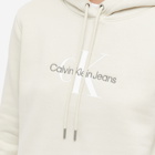 Calvin Klein Women's Archival Monologo Hoodie in Eggshell