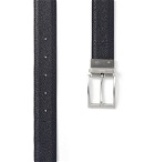 Tod's - 3.5cm Black and Midnight-Blue Reversible Full-Grain Leather Belt - Black
