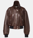 Nour Hammour Briar leather bomber jacket