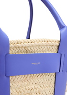 Demellier Santorini Leather and Raffia Basket bag - Blue - One Size