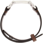 Salvatore Ferragamo Brown Leather Horsebit Bracelet