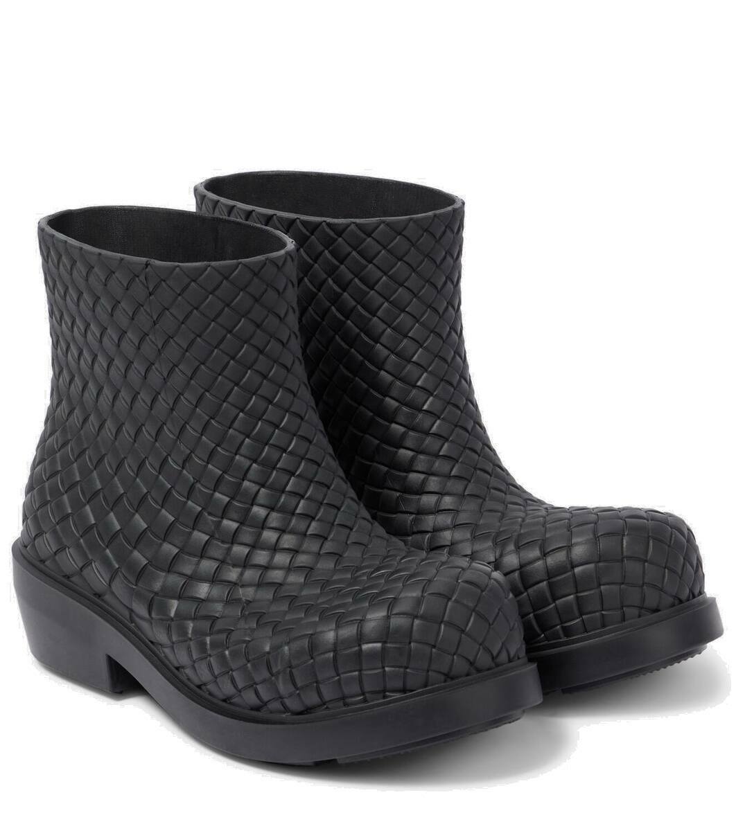 ロングブーツ BOTTEGA VENETA Black Leather Cliff Ankle Boots Bottega Veneta Cliff Ankle Boot in Black | FWRD