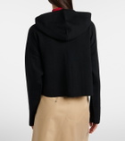 Loewe Leather-trimmed wool hoodie