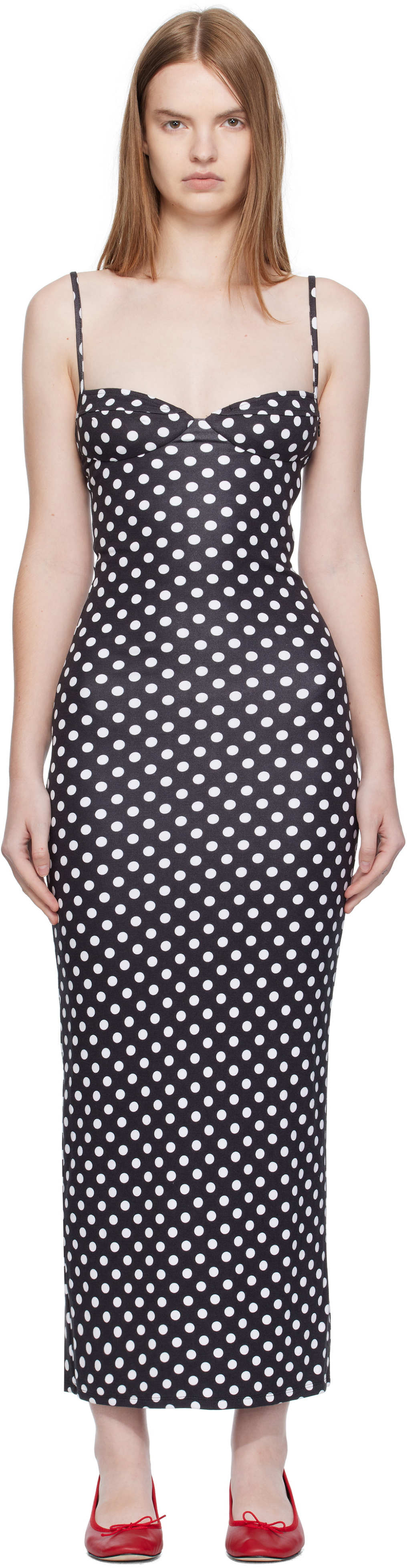 Miaou Black & White Florence Midi Dress
