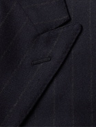 Kingsman - Oxford Slim-Fit Double-Breasted Pinstriped Wool Suit Jacket - Blue