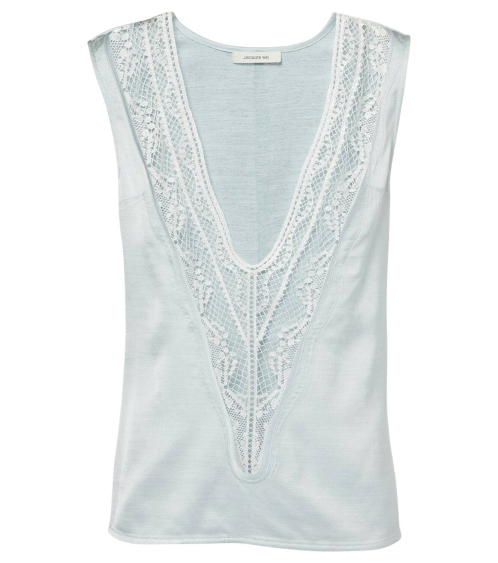 Photo: Jacques Wei Paneled lace-trimmed top