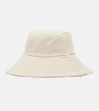 Max Mara Gondola leather-trimmed canvas bucket hat