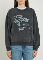 Anine Bing Spencer Printed Cotton Sweatshirt Black