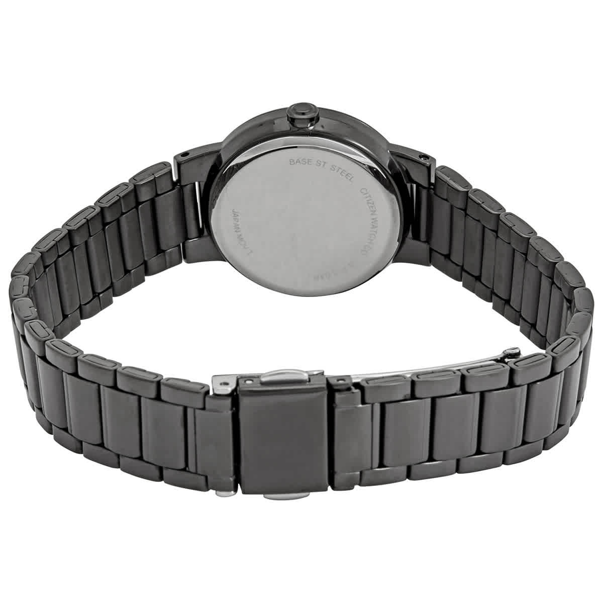 Citizen Quartz Black Dial Black Ion-plated Ladies Watch EU6017-54E