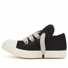 Rick Owens Men's Jumbo Lace Padded Low Sneakers in Black/Milk/Milk