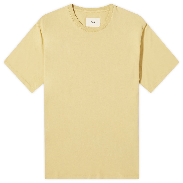 Photo: Folk Men's Contrast Sleeve T-Shirt in Wheat