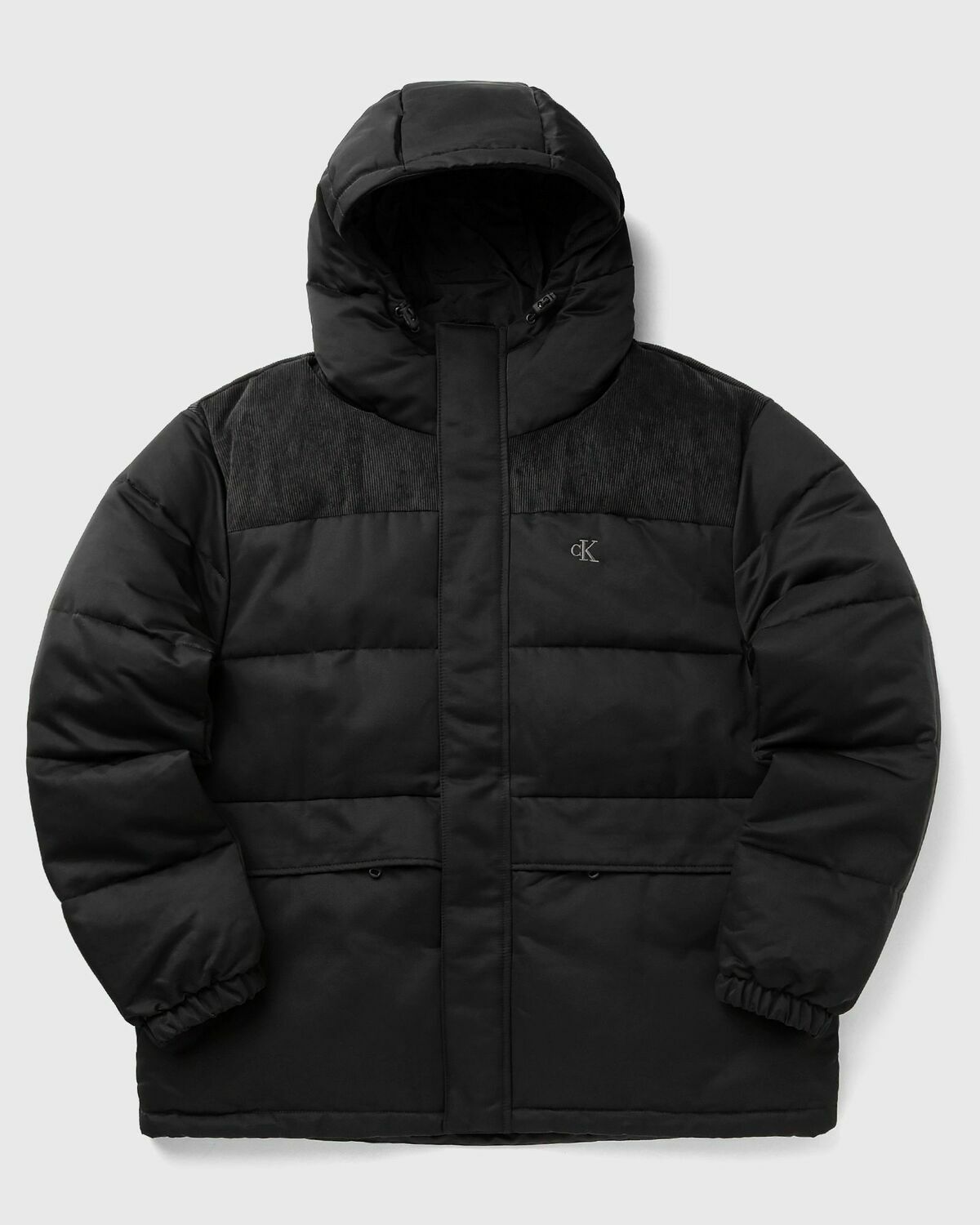 Calvin Klein Jeans LS CORDUROY MIXED MEDIA PUFFER JACKET Black Mens Down & Puffer Jacket