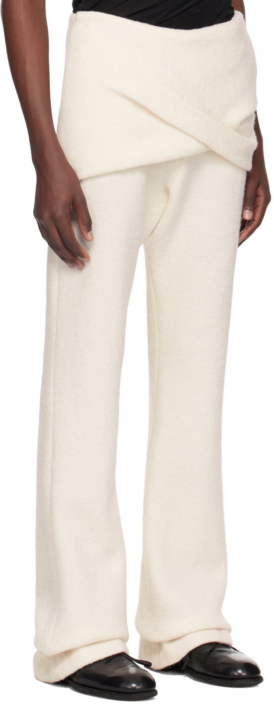 Nuba Off-White Draped Trousers
