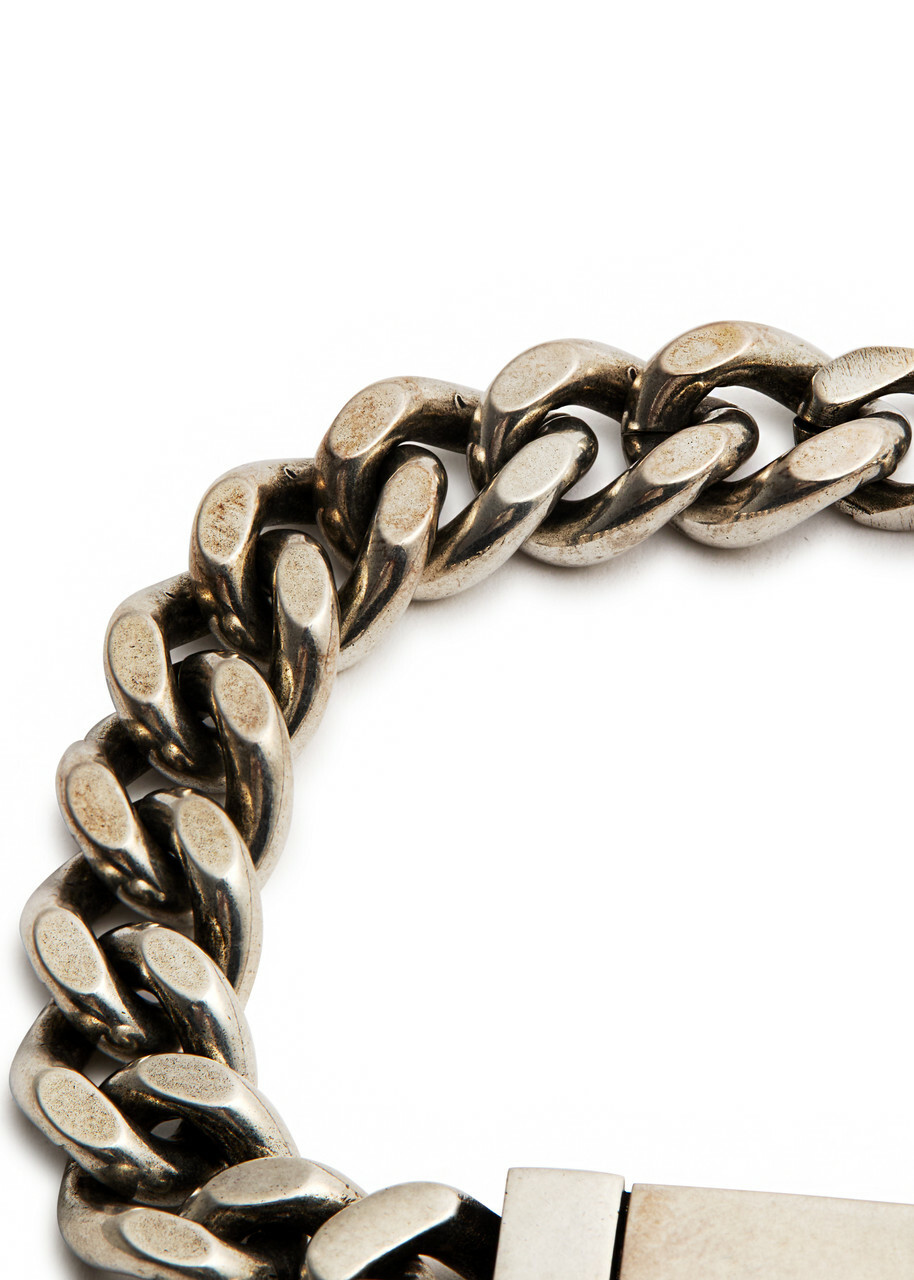 【SAINT LAURENT PARIS】 25SS Curve Chain Bracelet Curb-chain bracelet in silver - Saint Laurent | Mytheresa