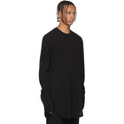 Julius Black Draped Long Sleeve T-Shirt