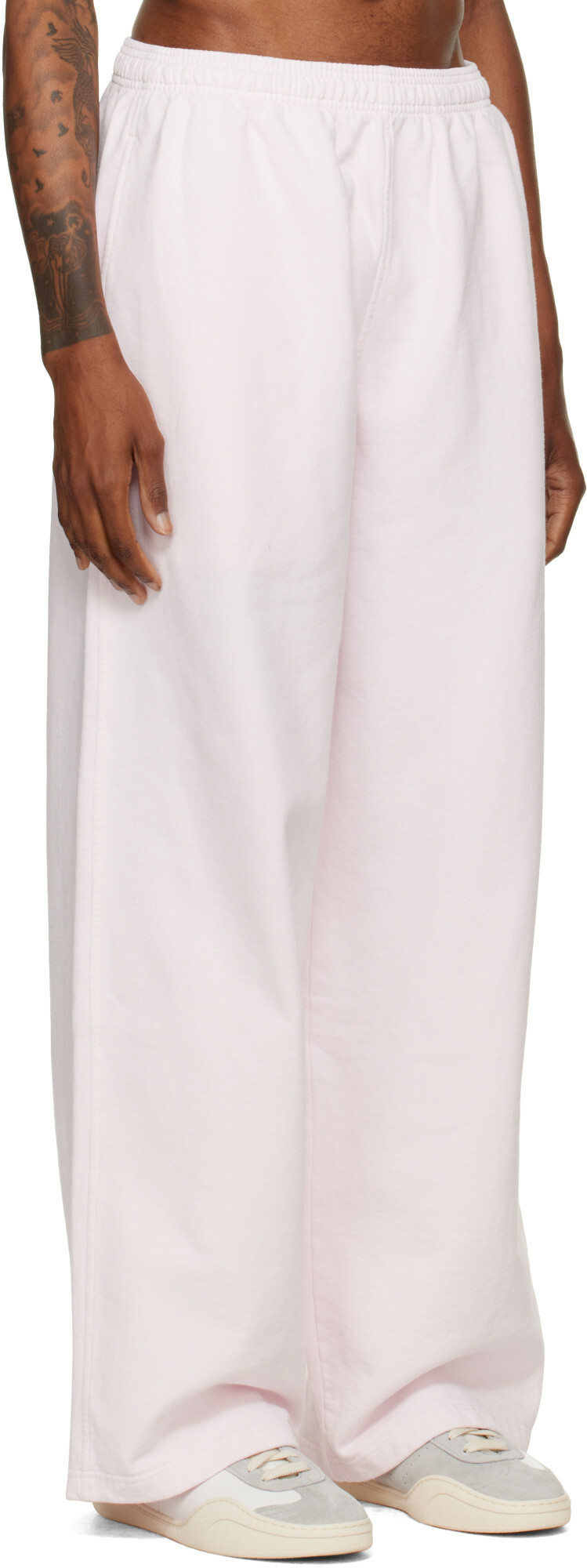 Alexander Wang Pink Logo Print Oversized Sweatpants