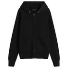Les Tien Men's Heavyweight Raglan Zip Hoodie in Jet Black