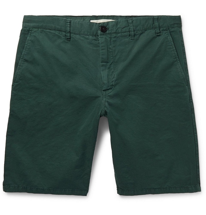 Photo: Norse Projects - Aros Slim-Fit Garment-Dyed Cotton-Twill Shorts - Forest green