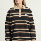 Adidas Women's Striped Polo Knit Jumper in Black
