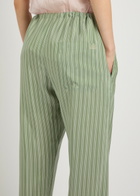 Bode Sylvan Striped Silk Trousers Green
