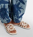 Loewe Petal Anagram leather slides