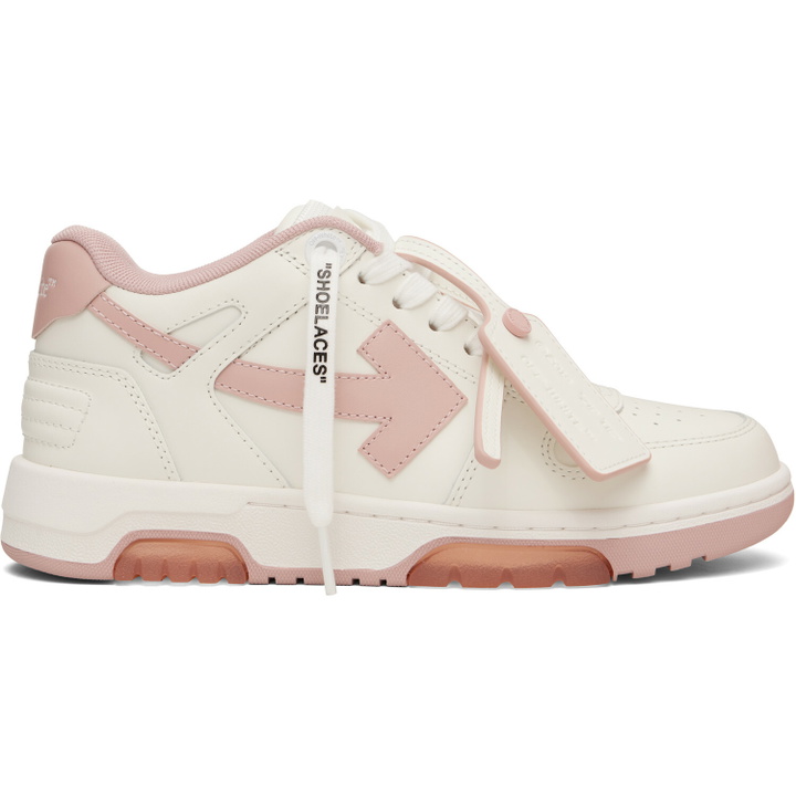 Photo: Off-White White & Pink 'Out Of Office' Sneakers