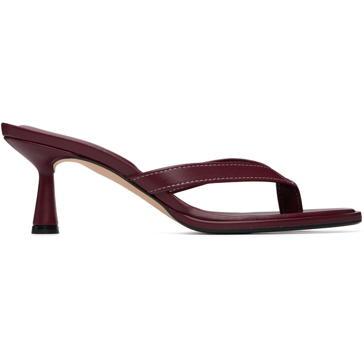 Photo: Aeyde Burgundy Daphne Leather Thong Heeled Sandals