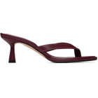 Aeyde Burgundy Daphne Leather Thong Heeled Sandals