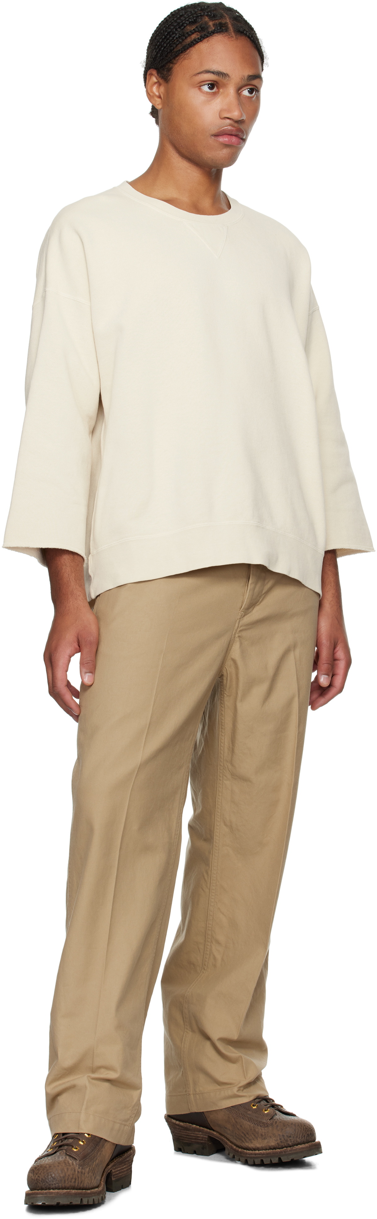 visvim Off-White Jumbo Sweat 3/4 Sweatshirt Visvim