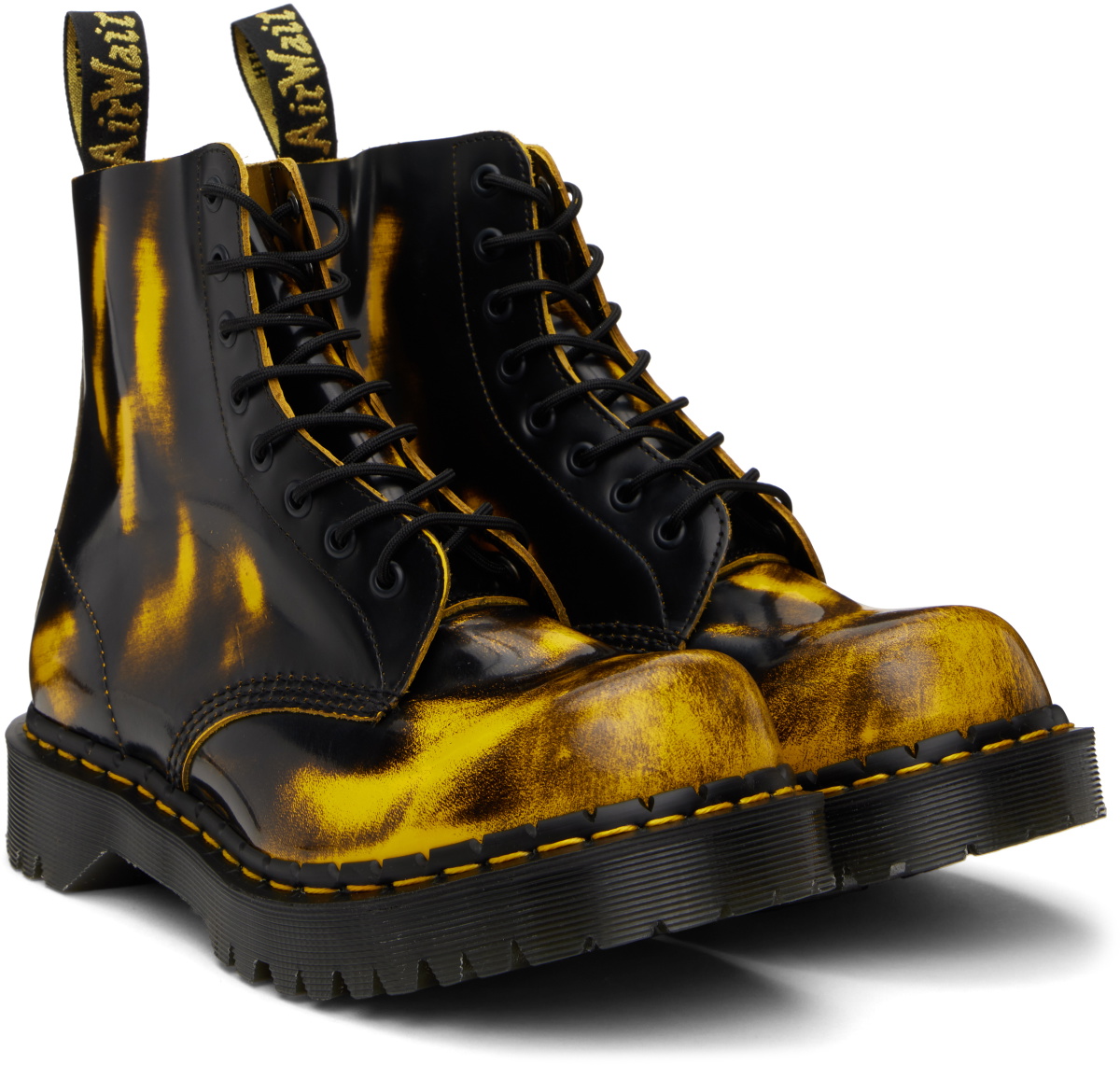 Dr. Martens Black & Yellow 1460 8 Eye Boots Dr. Martens display picture 1