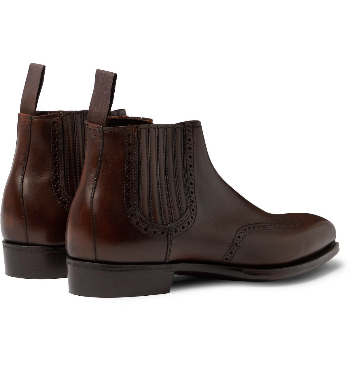 Kingsman - George Cleverley Veronique Leather Brogue Chelsea Boots ...