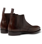 Kingsman - George Cleverley Veronique Leather Brogue Chelsea Boots - Brown