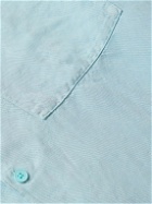 NN07 - Julio 5028 Convertible-Collar Linen and TENCEL™ Lyocell-Blend Shirt - Blue