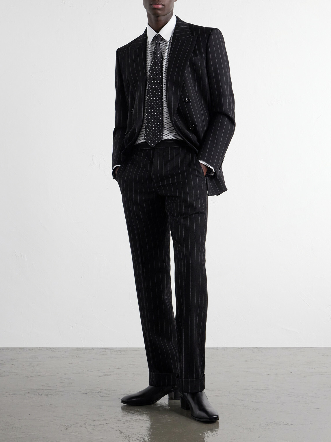 TOM FORD - Straight-Leg Pinstriped Wool-Twill Suit Trousers - Black