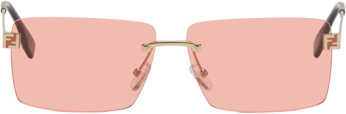 Fendi Gold 'Fendi' Sky Sunglasses