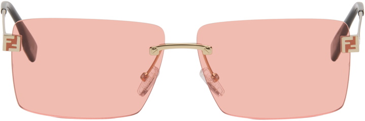 Photo: Fendi Gold 'Fendi' Sky Sunglasses
