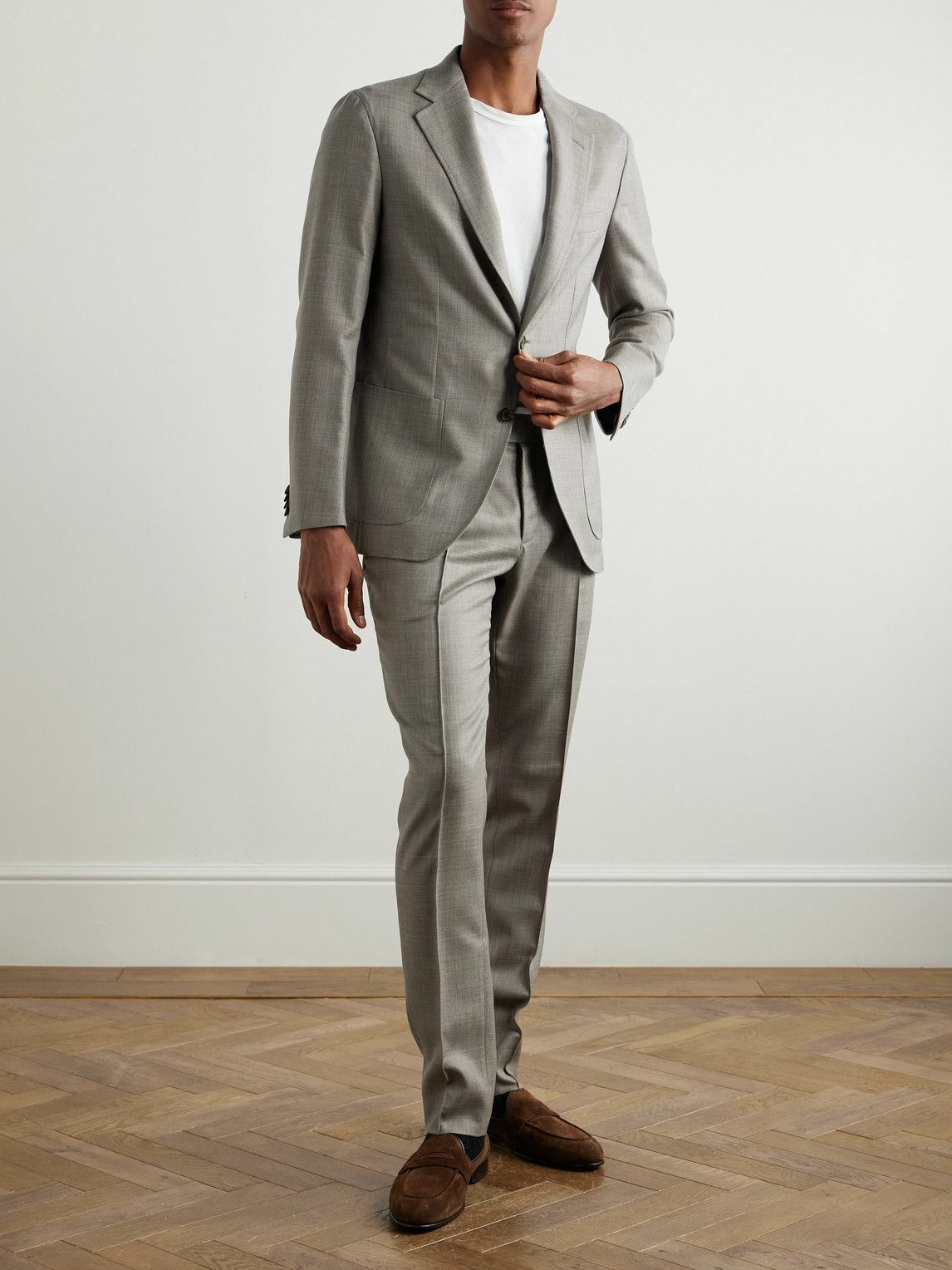 Brioni - Soffio Wool and Silk-Blend Blazer - Gray