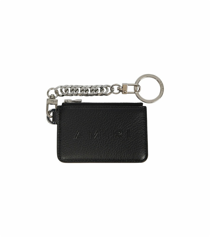 Photo: Amiri - Logo leather wallet with keyring