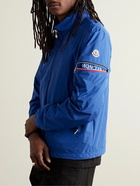 Moncler - Ruinette Webbing-Trimmed Logo-Appliquéd Shell Jacket - Blue