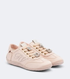 Roger Vivier Viv Low leather-trimmed satin sneakers