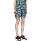 BEAMS PLUS Blue Beach Batik Print Shorts