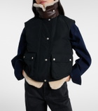 Loewe Shearling-trimmed cotton-blend vest