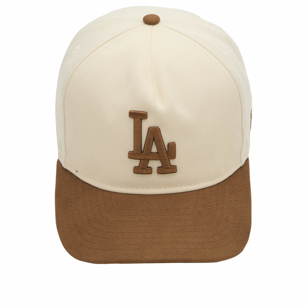 New Era LA Dodgers Suede Visor 9Fifty Cap in Cream