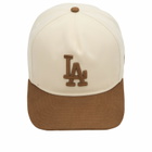 New Era LA Dodgers Suede Visor 9Fifty Cap in Cream