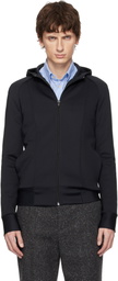Valentino Black Neoprene Embossed VLogo Hoodie