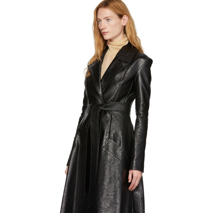 A.W.A.K.E. MODE Black Patent Trinity Coat A.W.A.K.E.