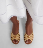 Prada Crochet raffia-effect slides