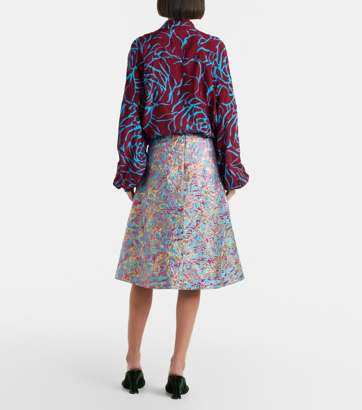 Dries Van Noten Brocade midi skirt