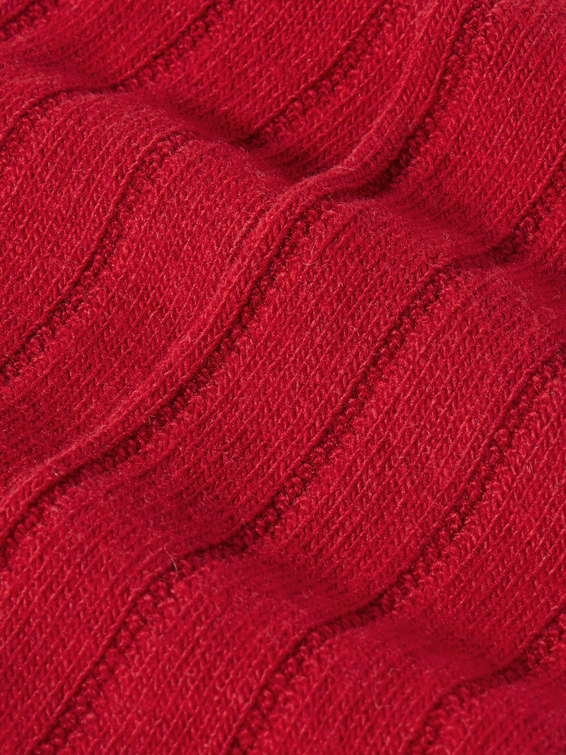Anderson & Sheppard - Ribbed-Knit Socks - Red